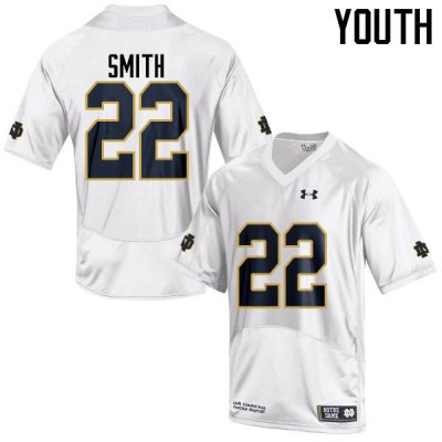 Notre Dame Fighting Irish Youth Harrison Smith #22 White Under Armour Authentic Stitched College NCAA Football Jersey RON8699NR